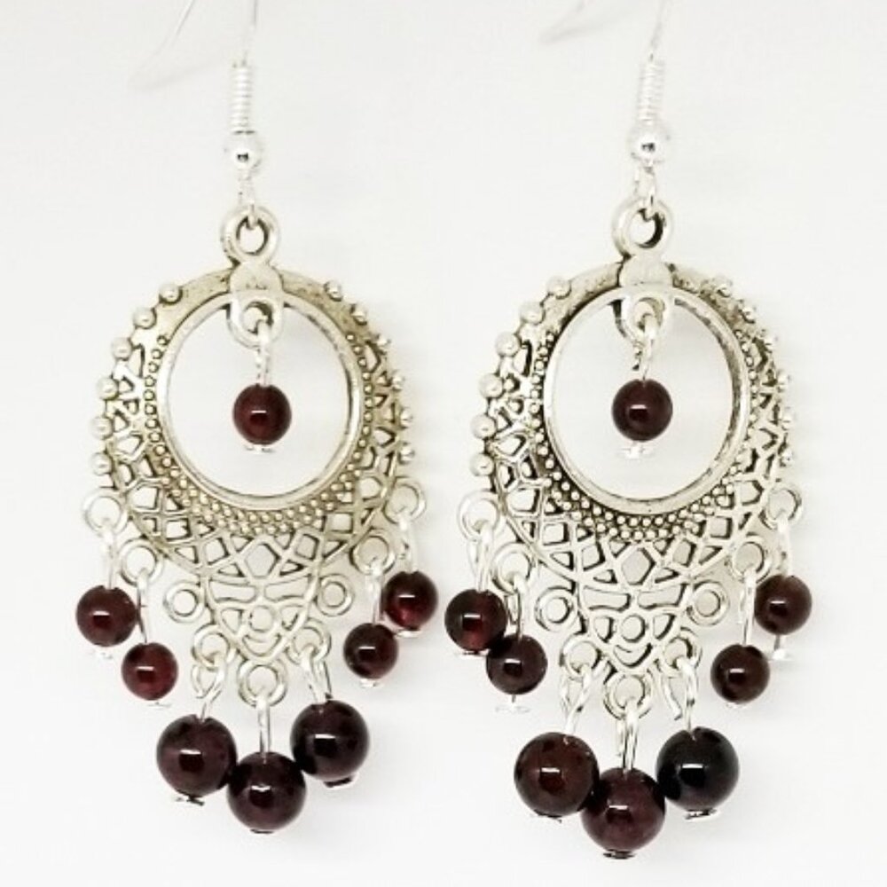 Garnet Dangle Earrings
